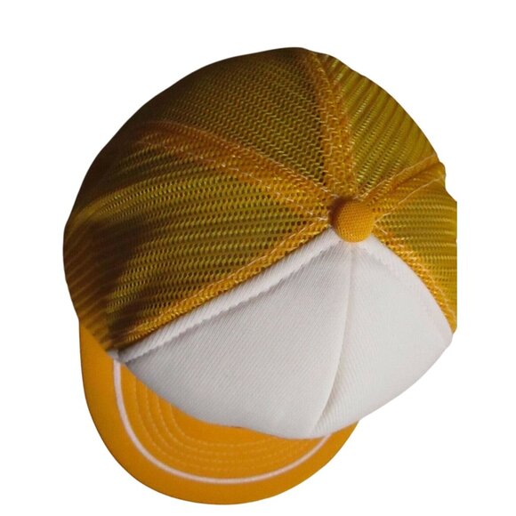 Vintage Golden Belt Savings Trucker Hat Yellow & White Mesh Snapback One Size - Picture 3 of 5